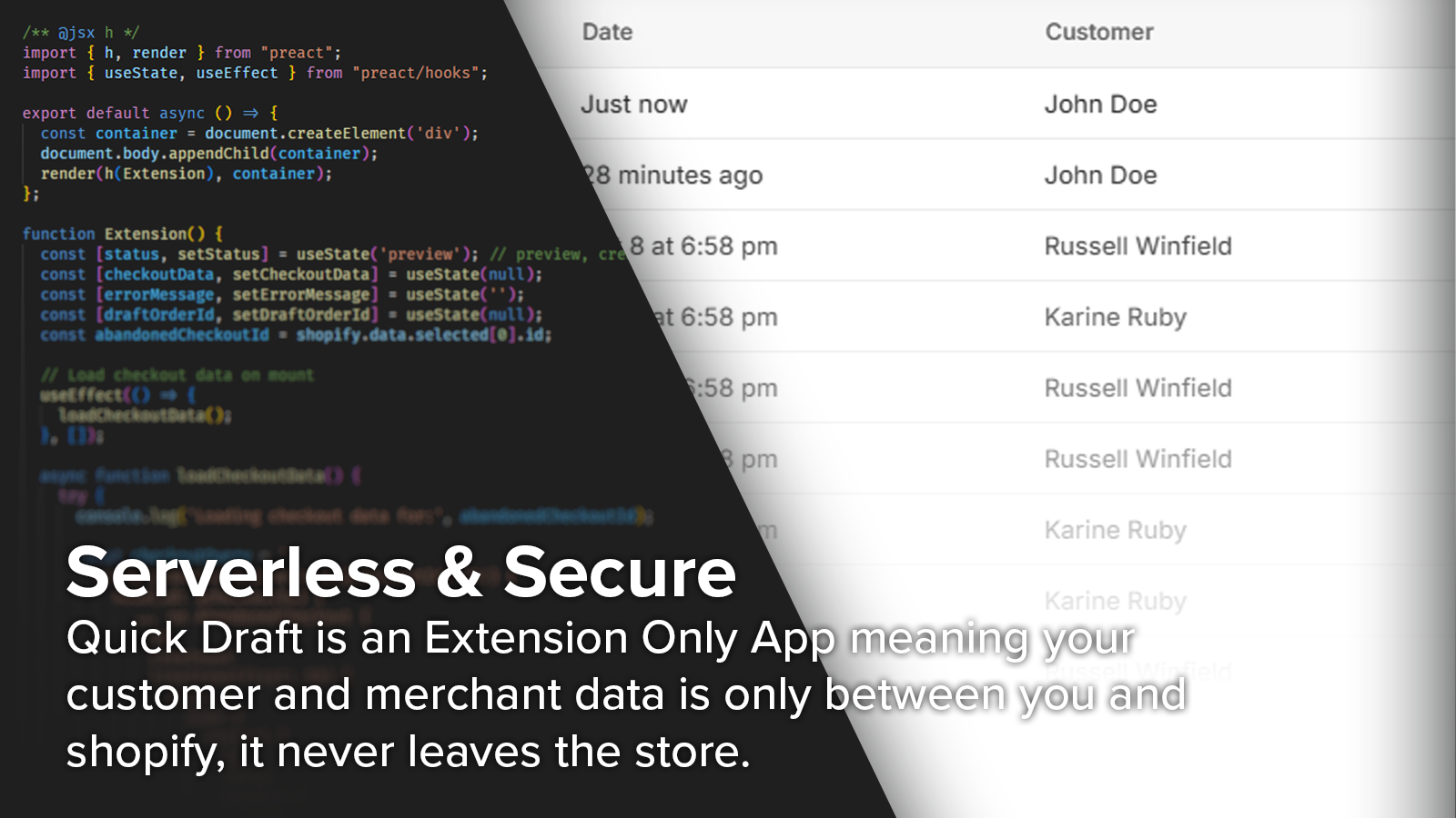 Serverless and secure model ensuring data never leaves the store