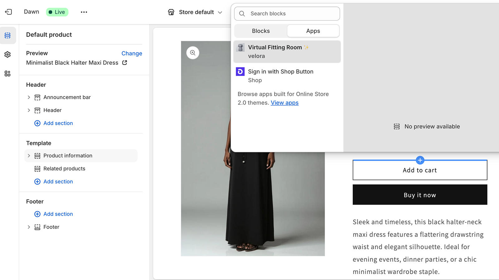 velora theme extension setup