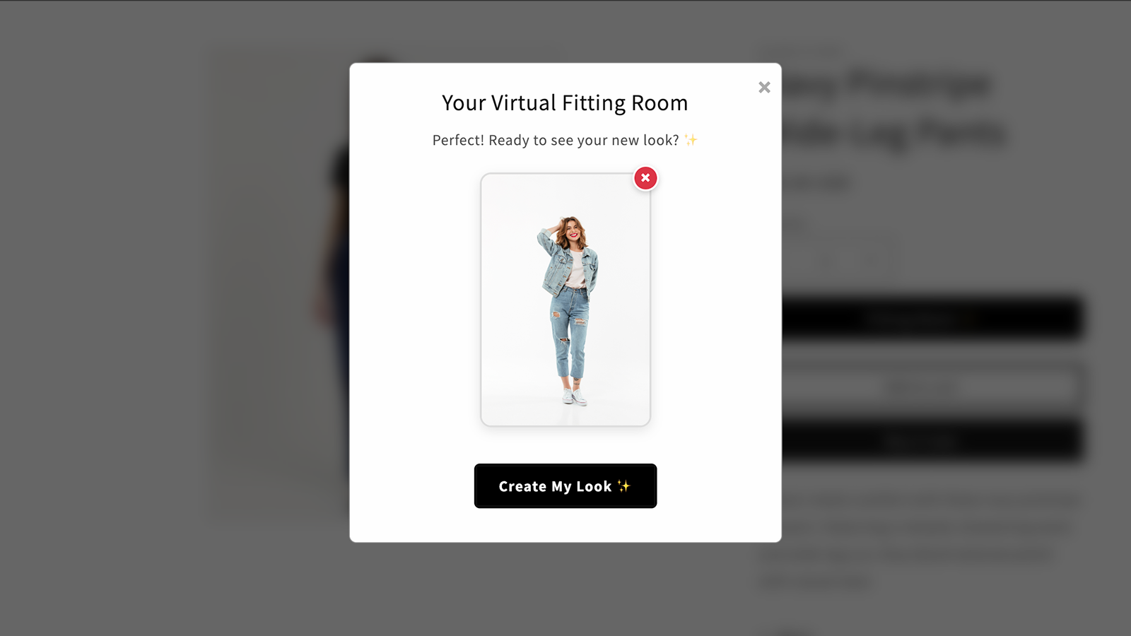 virtual fitting room modal