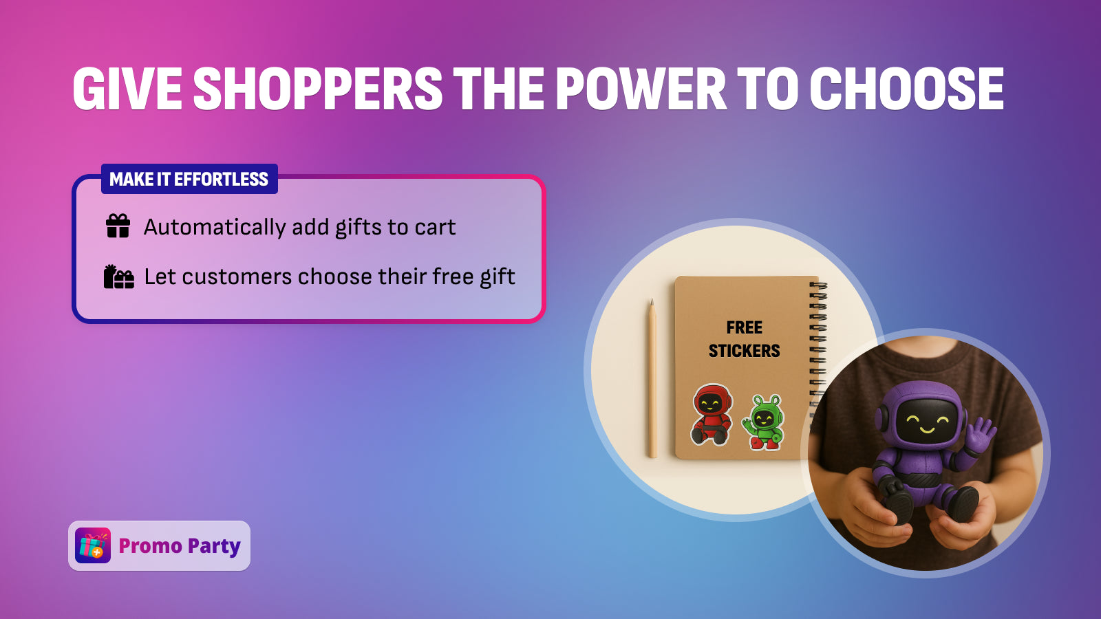 Flexibility to auto add free gift to cart or choose the gift