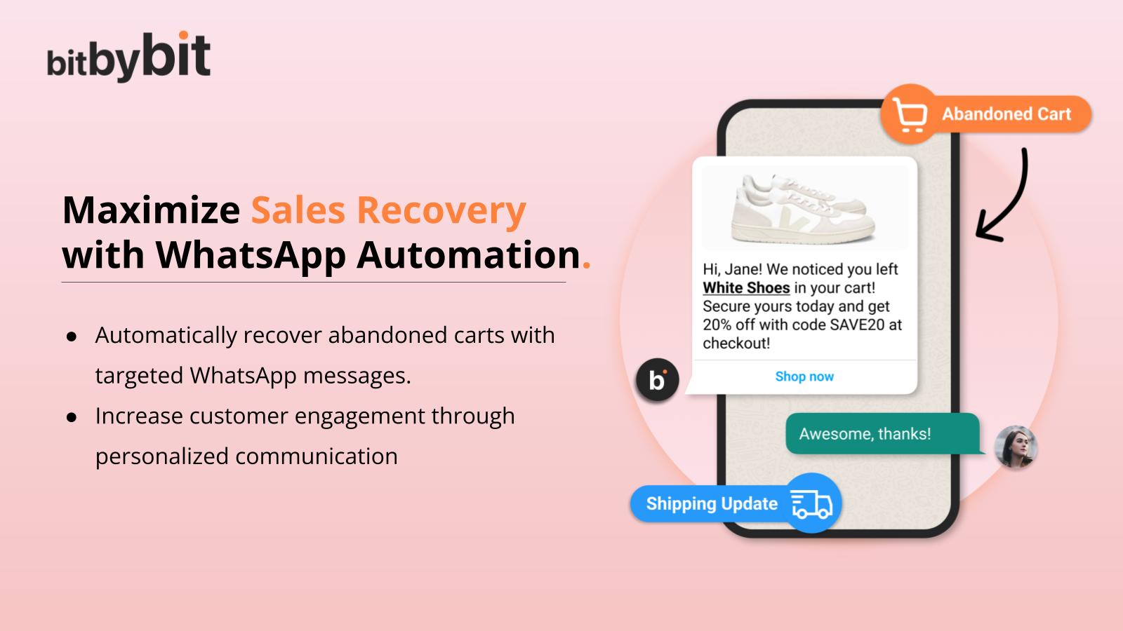 bitCRM Whatsapp automation for shopify. Abandoned Cart