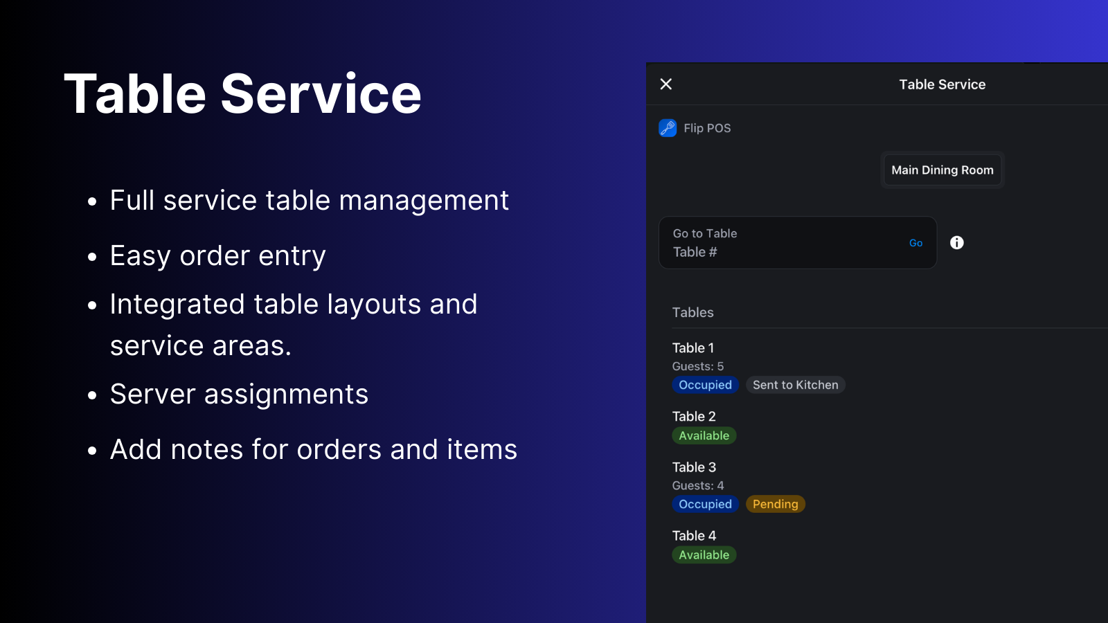 Table Service - Complete Table Management