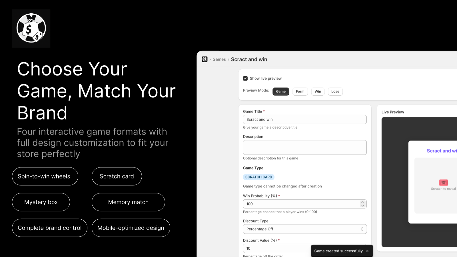 Choose Your Game, Match Your Brand