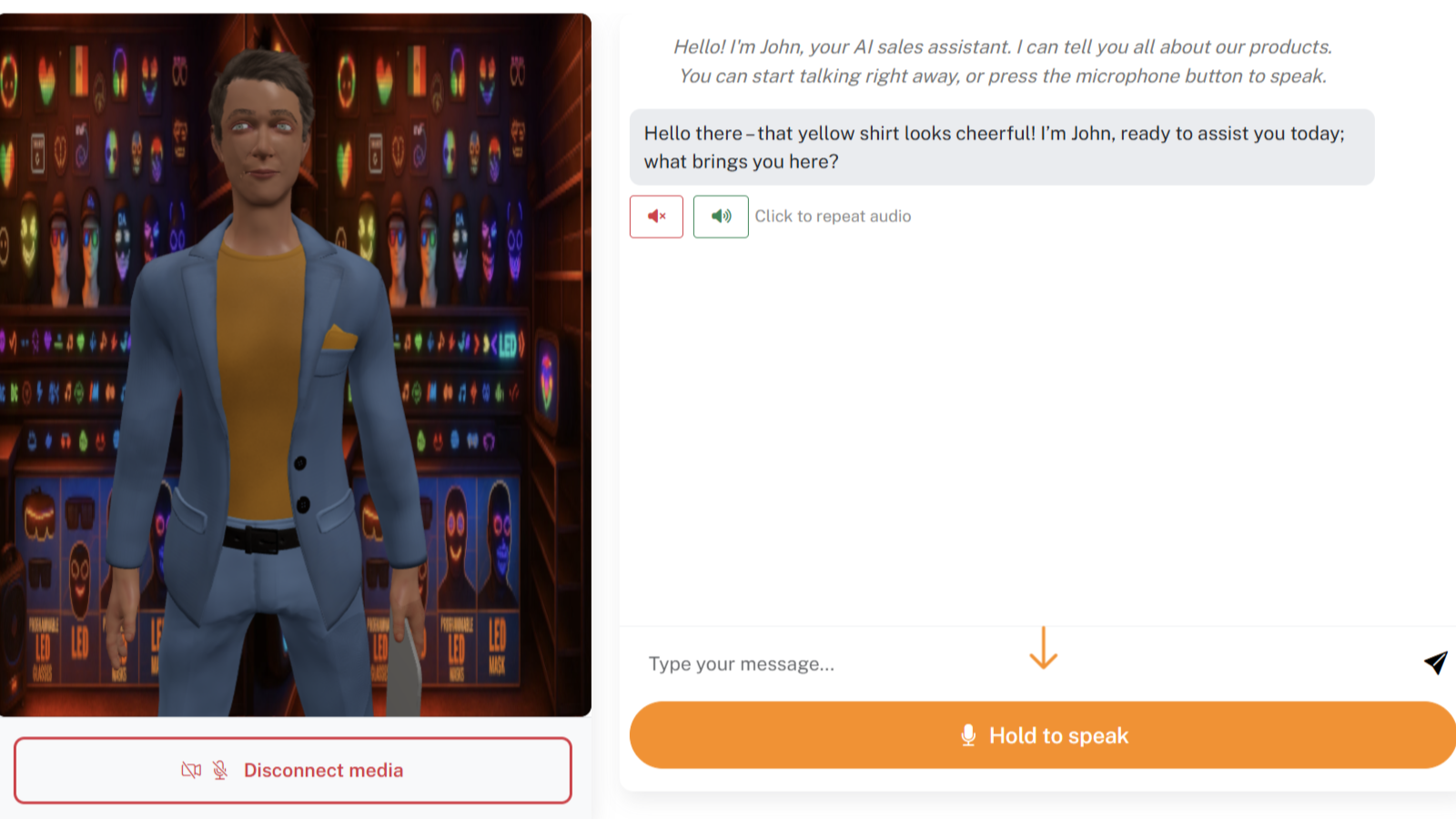 First intercation with bot