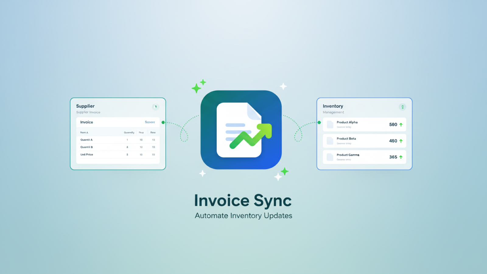 Invoice Sync feature image showing invoice to inventory workflow