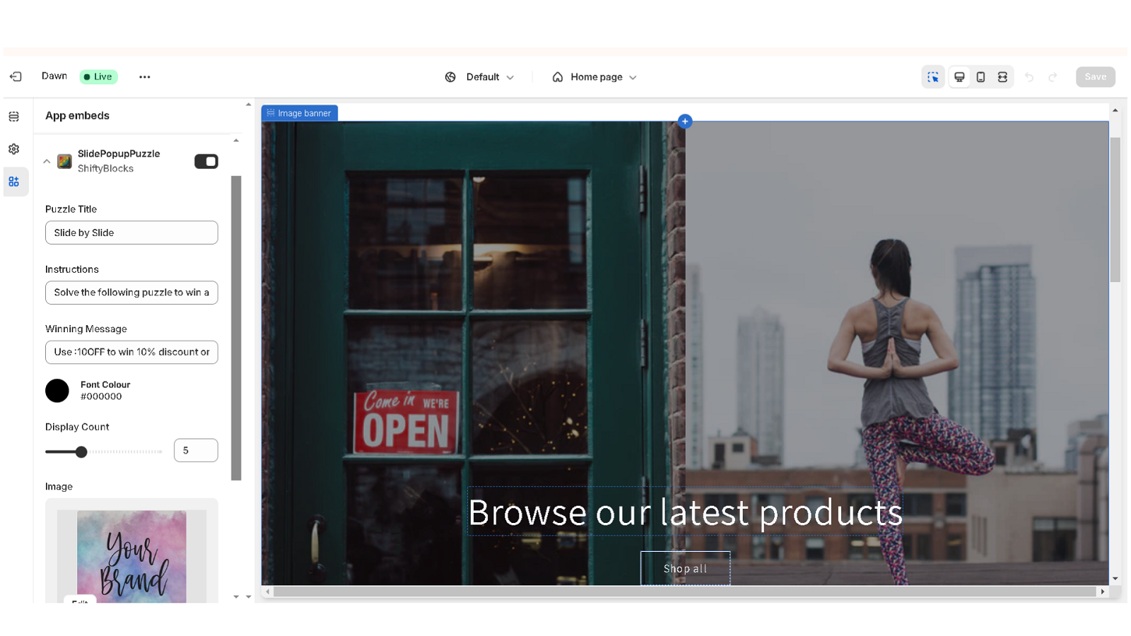 Configuring puzzle for image, instruction and reward