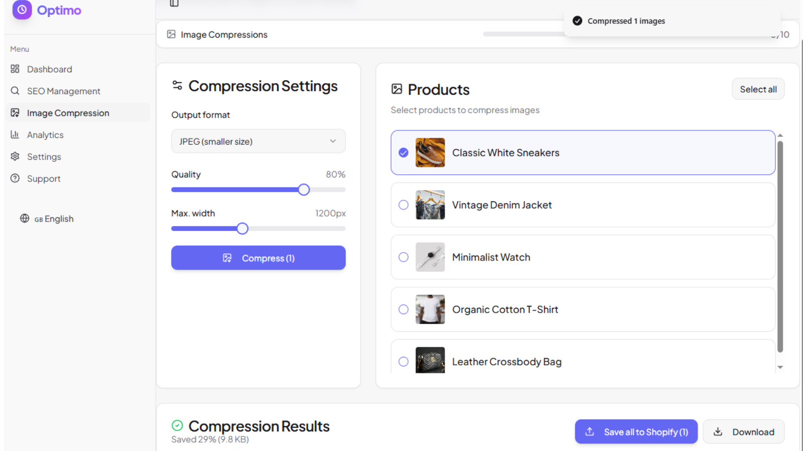Easy image compression