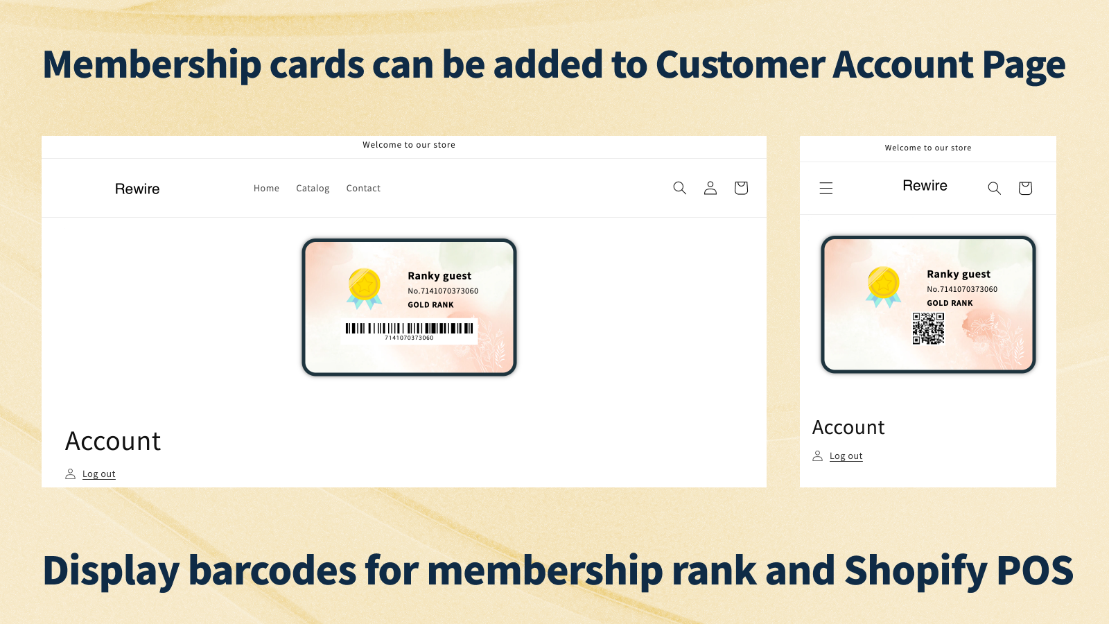 Display membership card on Account Page