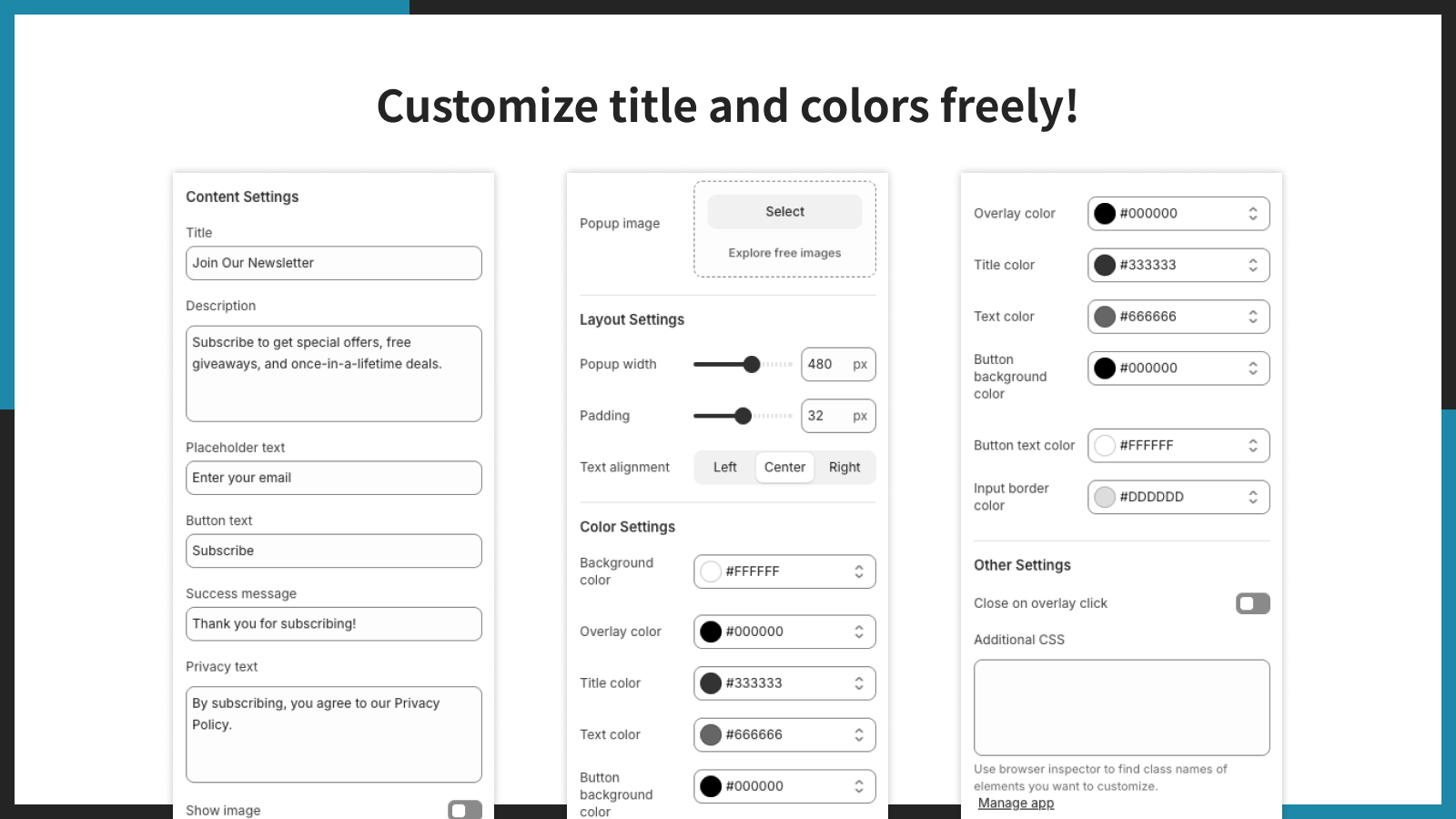 Customize title and colors freely!