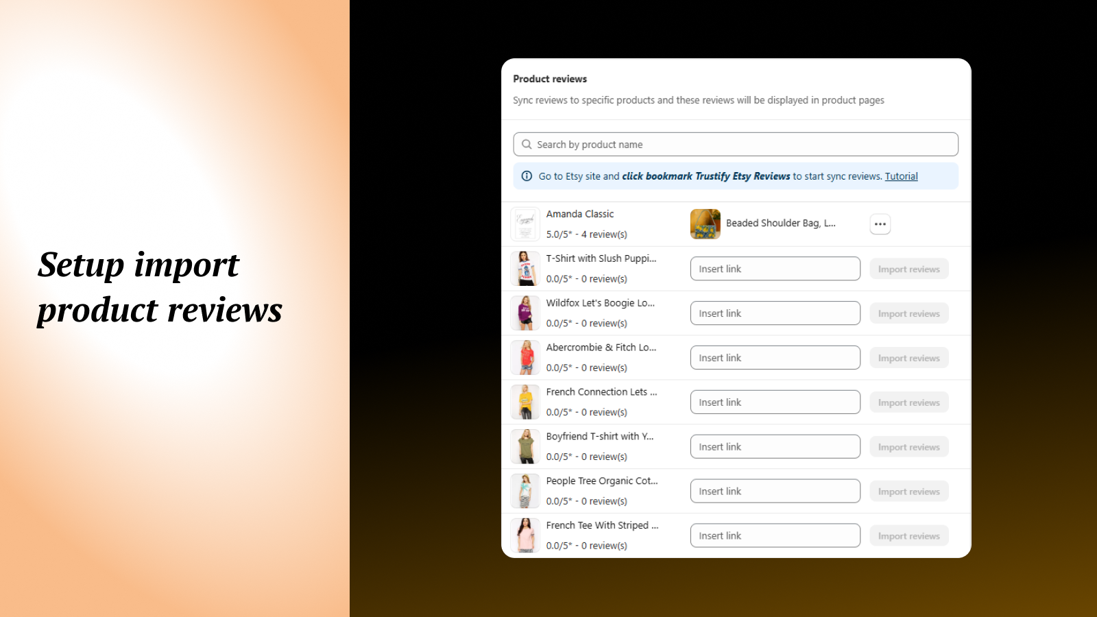 Etsy Reviews Importer by Trustify