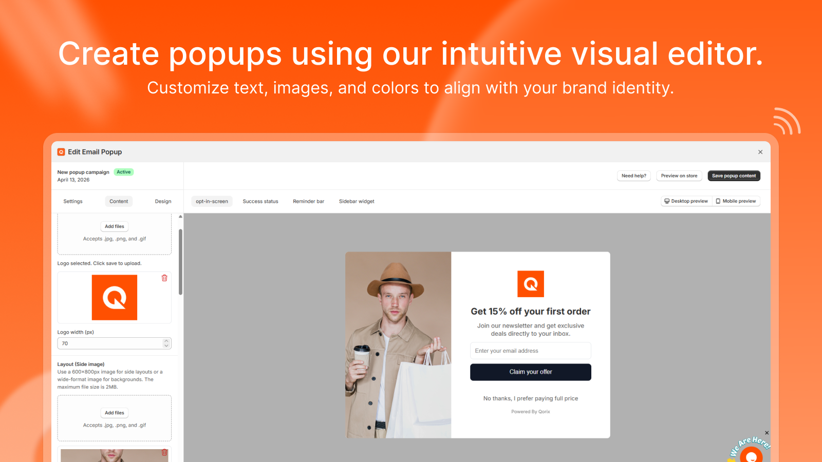 Interactive Popups & Email Capture by Qorix.