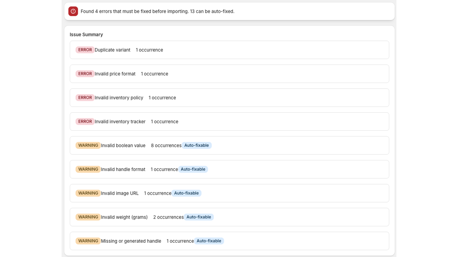 Recent uploads list showing file status, row count, and error su