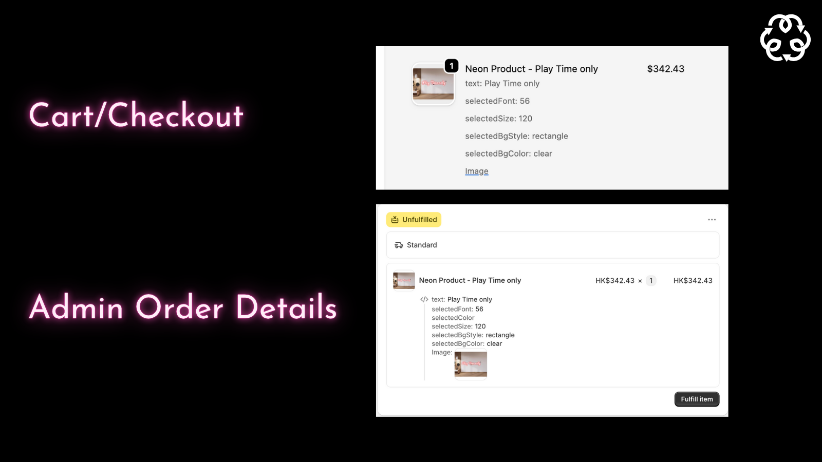Checkout and Admin Order