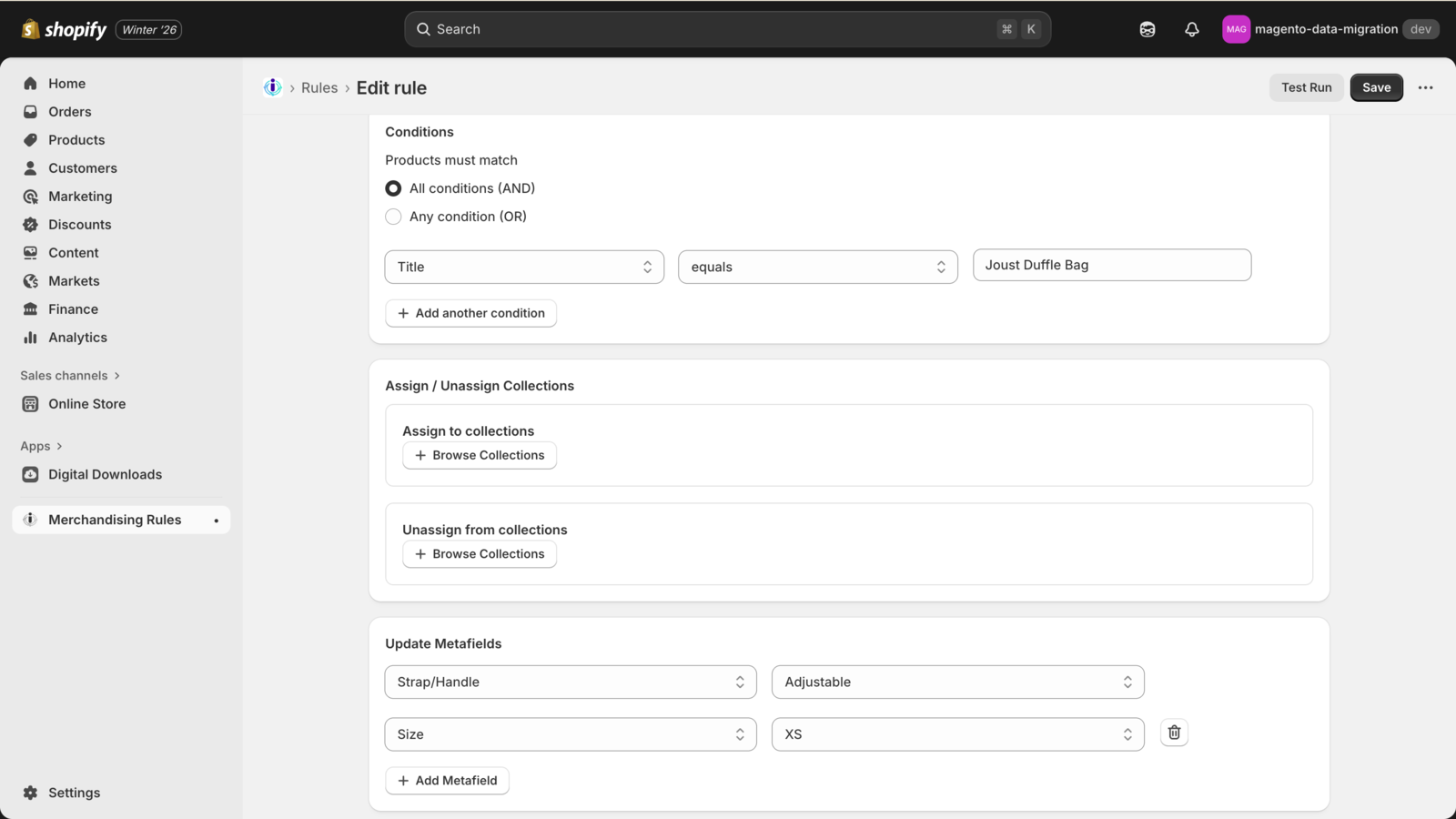  Merchandise Edit View