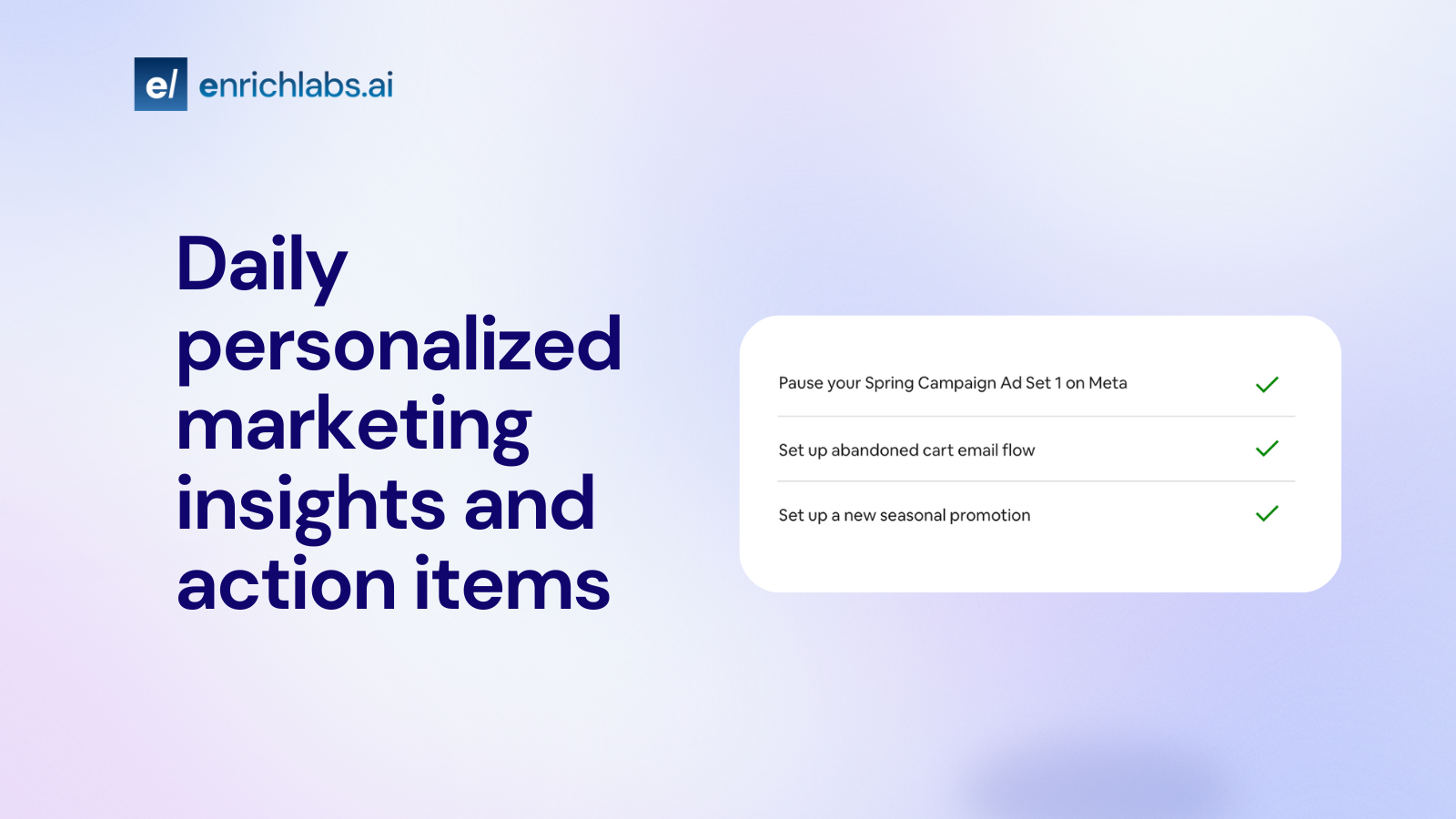 Daily personalized marketing insights and action items.