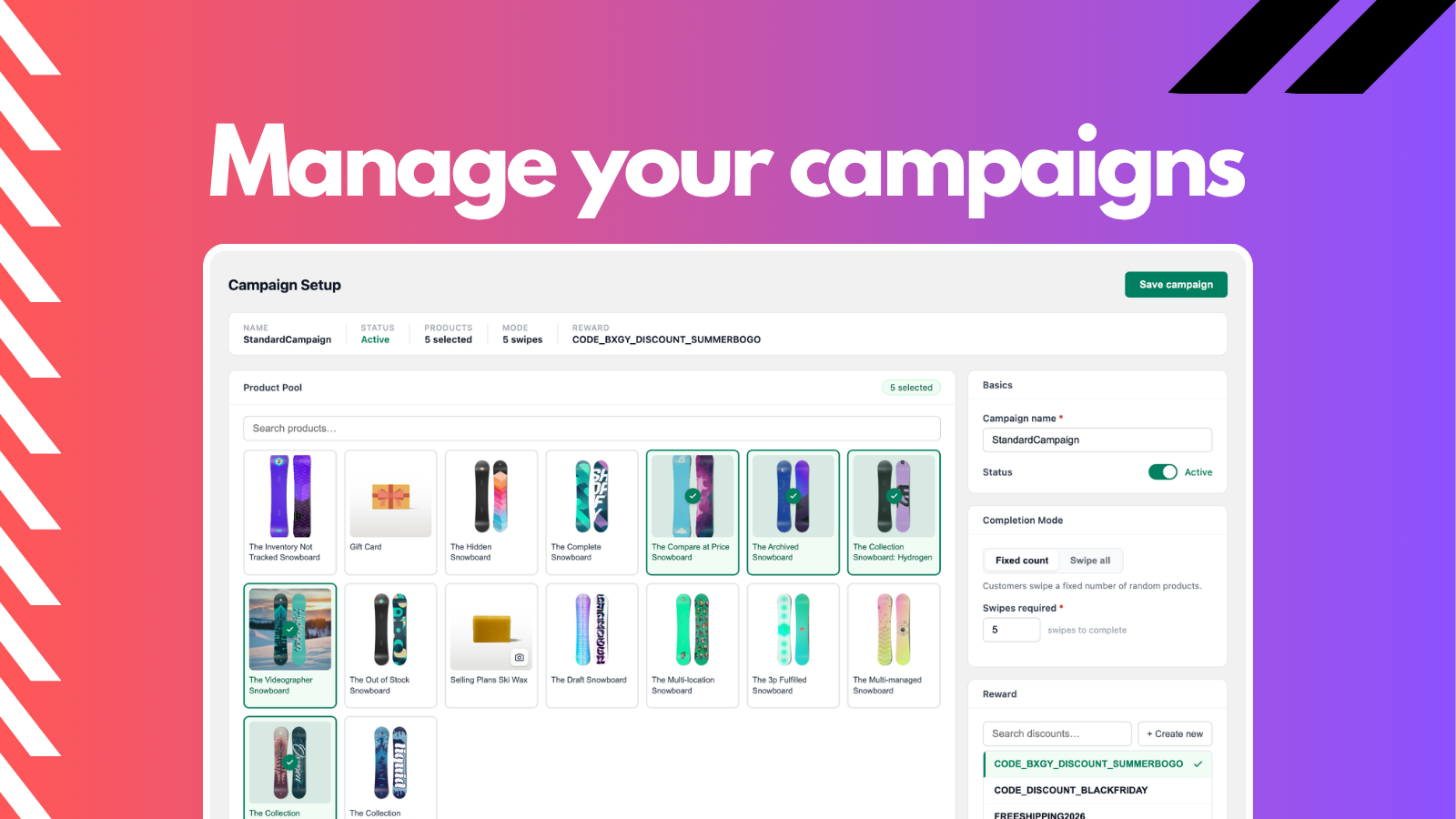 Manage your camapigns