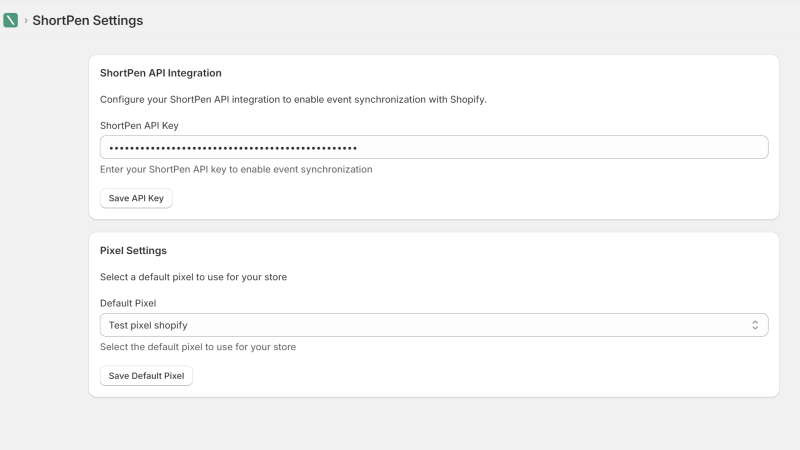 App settings, add API Key and choose Pixel