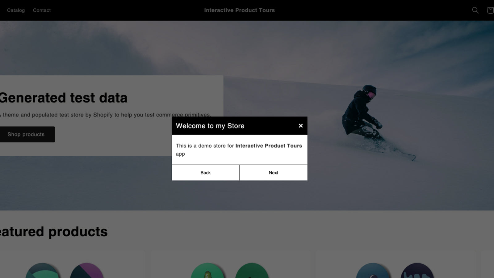 Welcome first screen