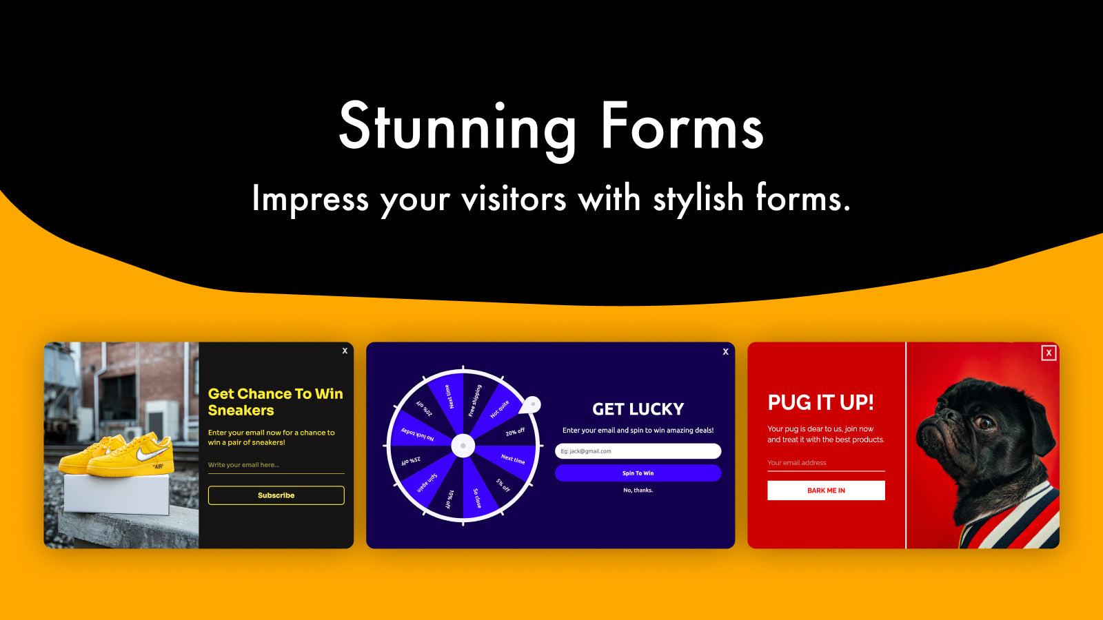 Optinger - Form and email pop up