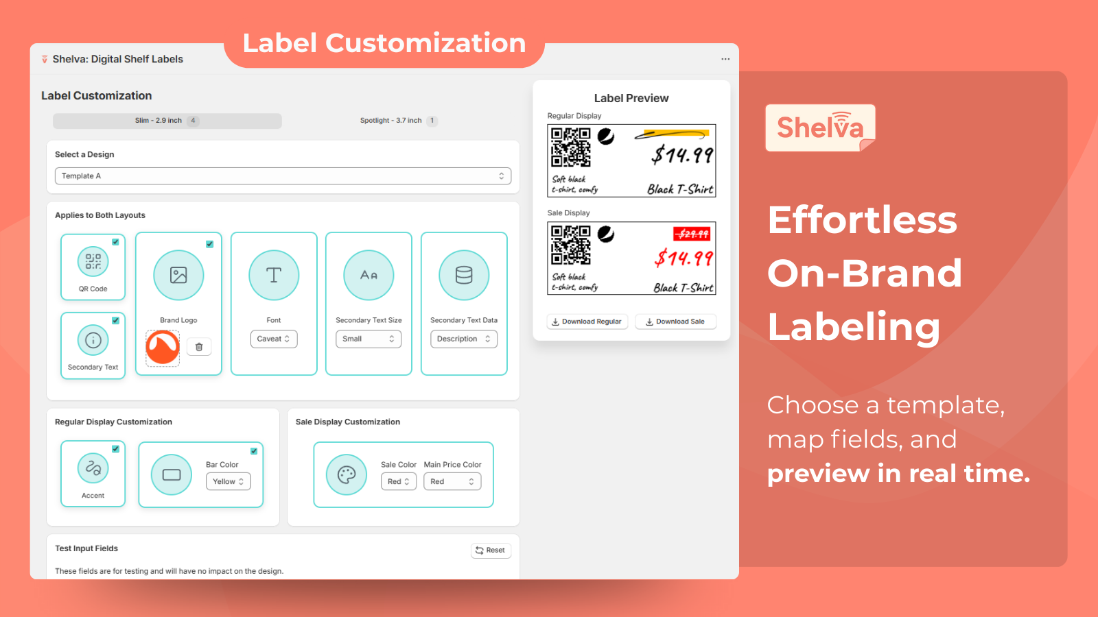 Choose a template, map fields, and preview in real time.