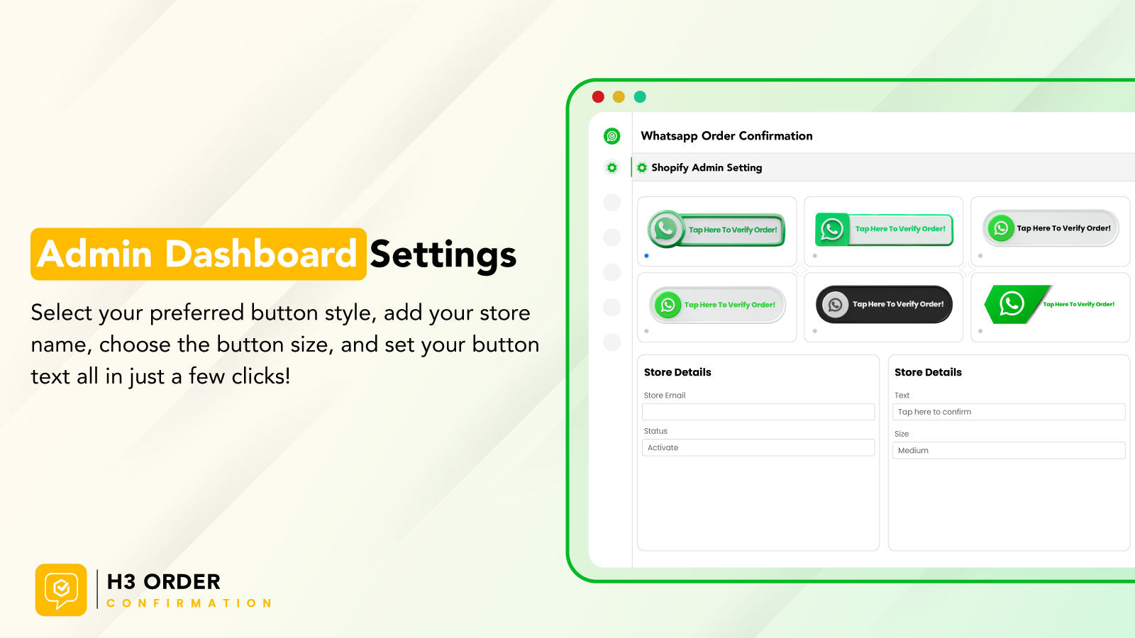 Whatsapp Order Confirmation Setting