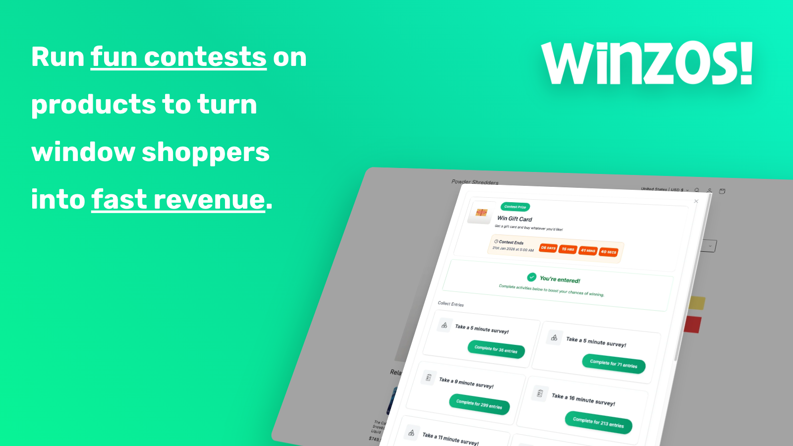 Add easy, fun contests to your products to generate more revenue
