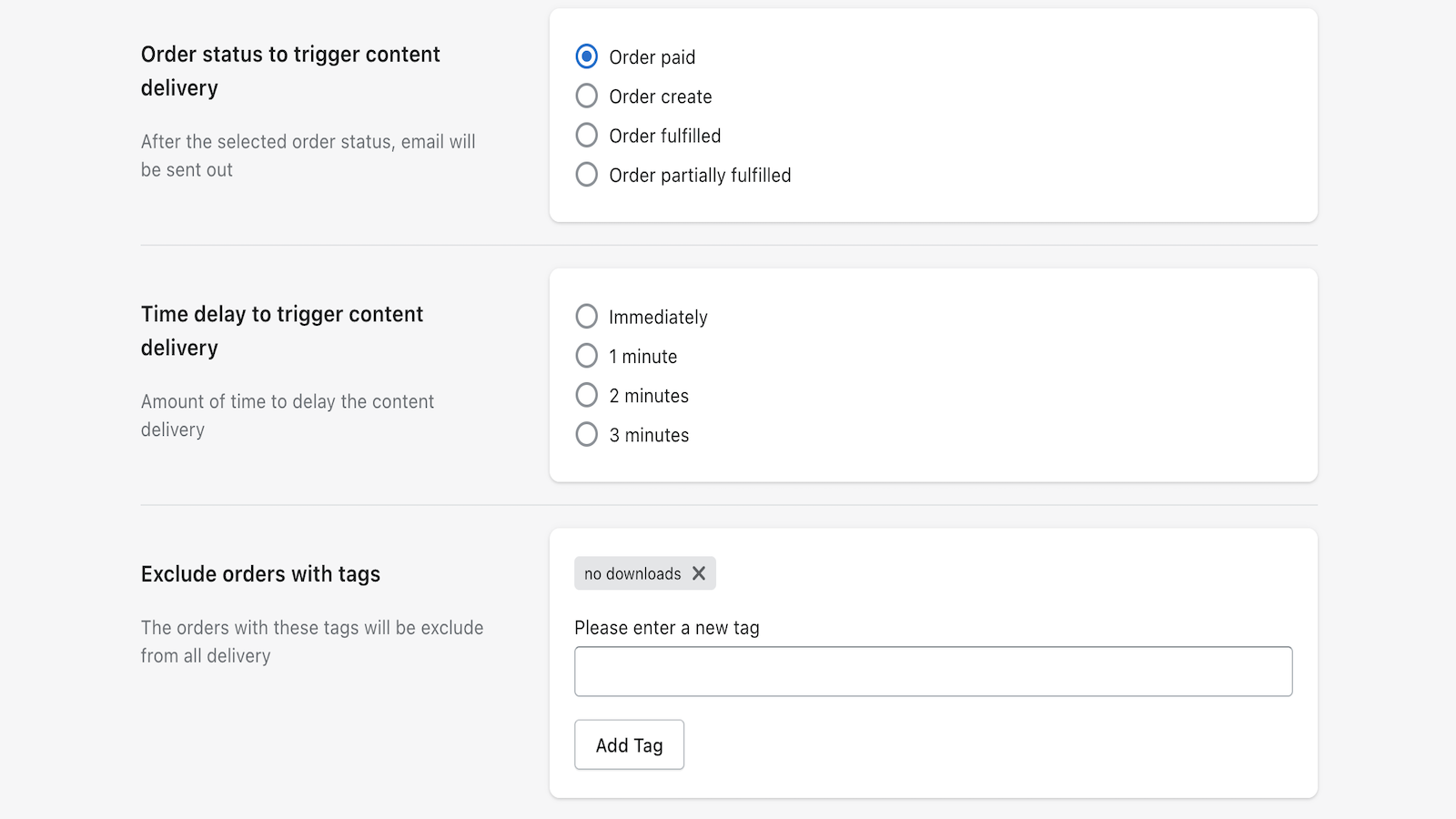Admin - custom settings