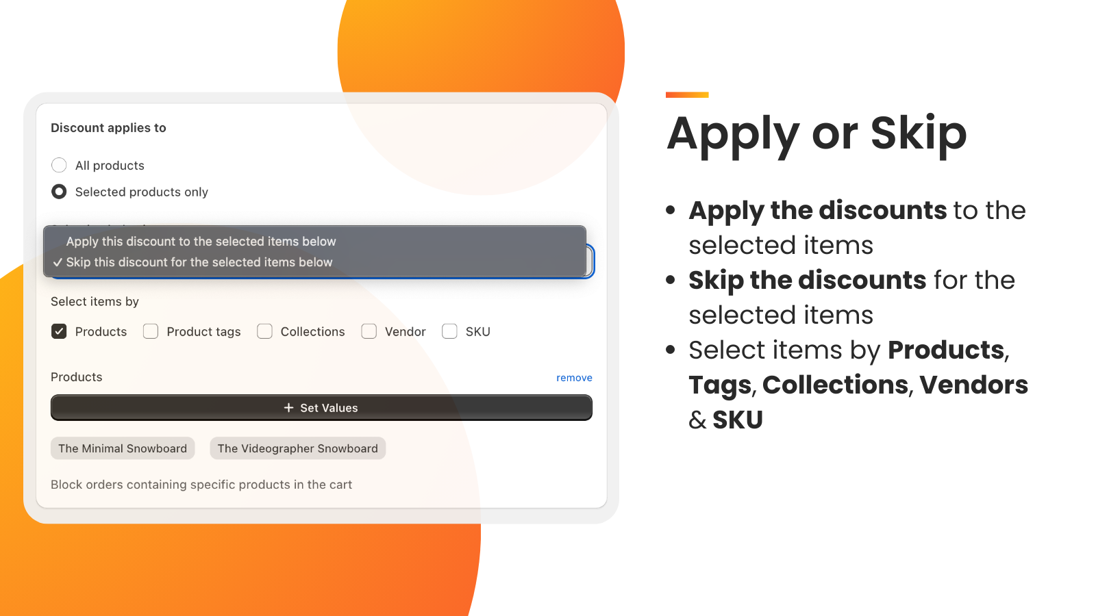 Filter products for discounts eligibility 