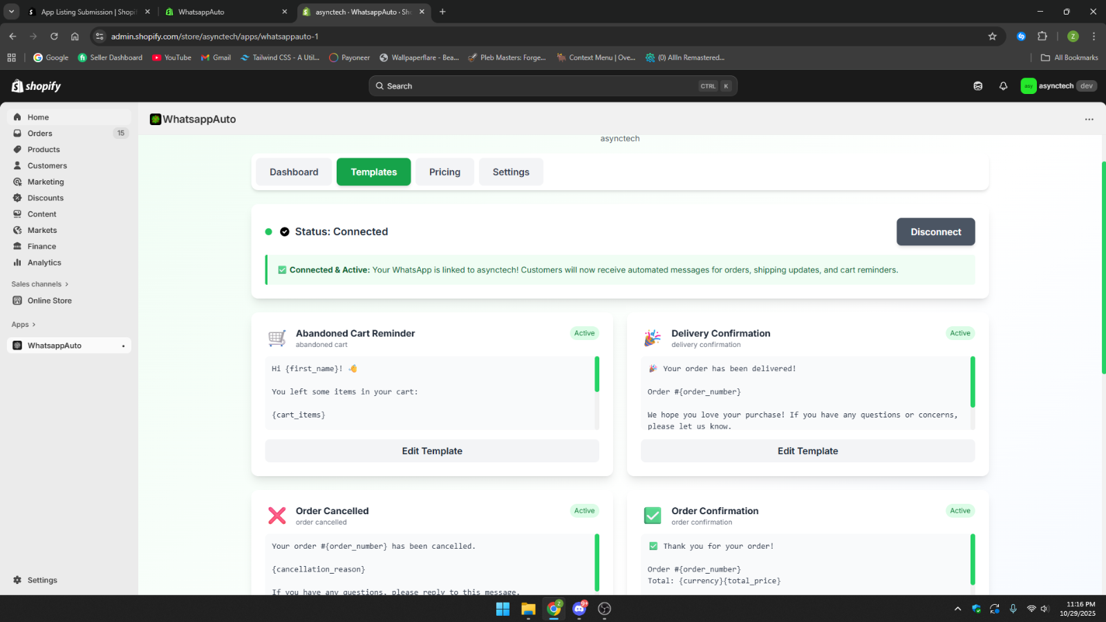WhatsappAuto Text Templates