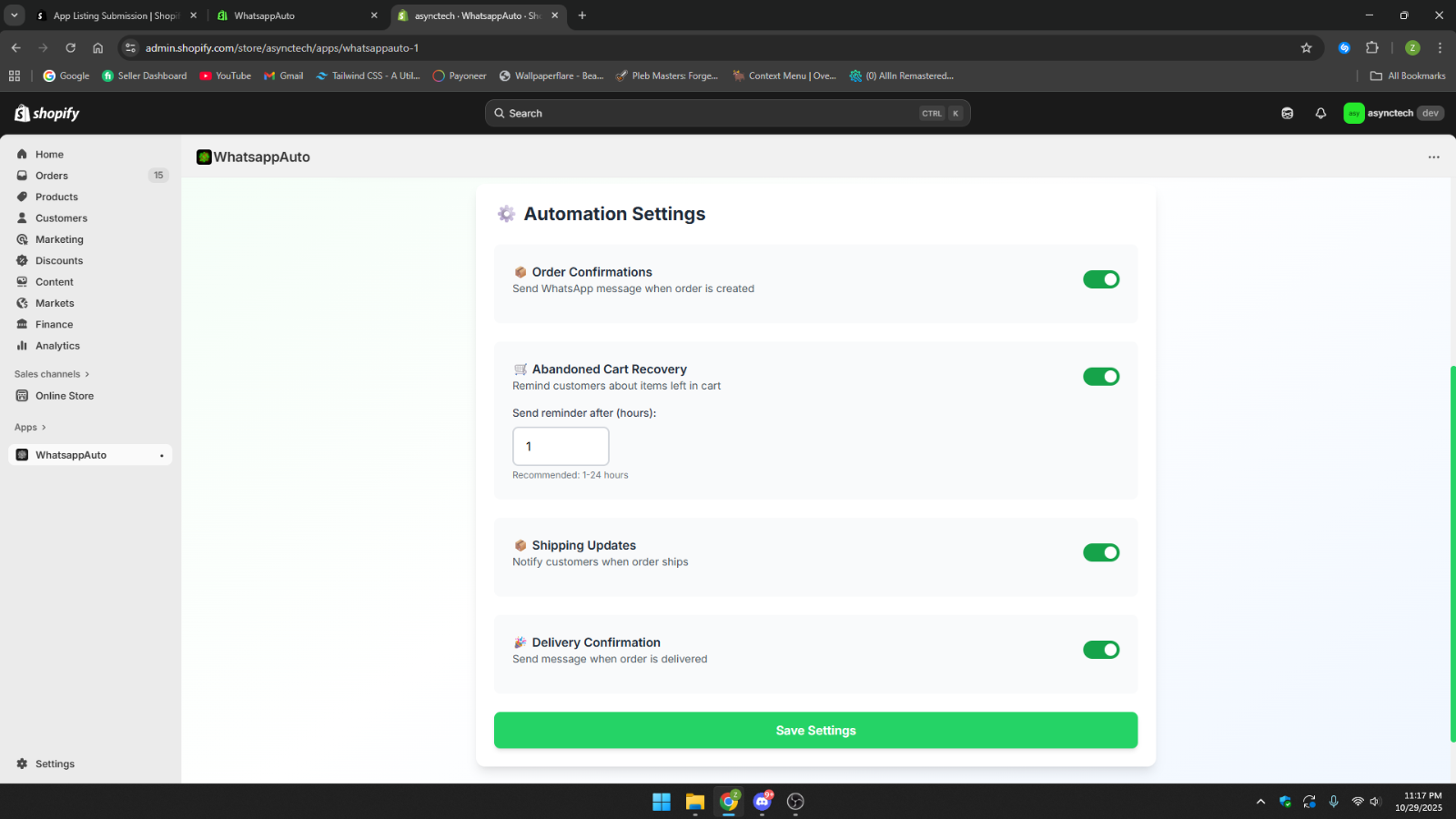 WhatsappAuto Settings