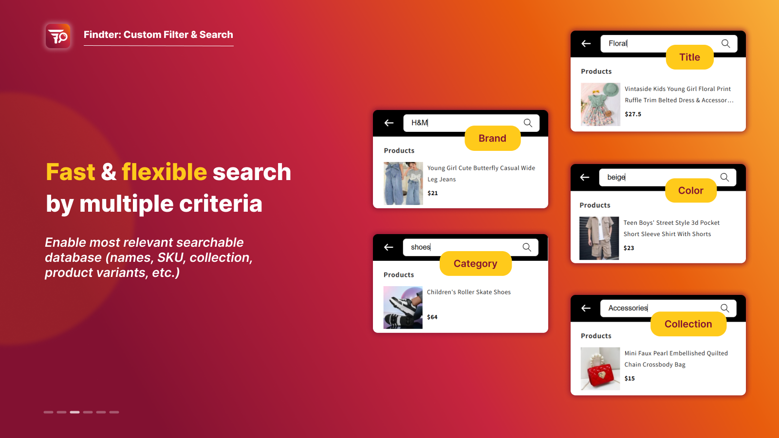 Fast and flexible search by multiple criteria