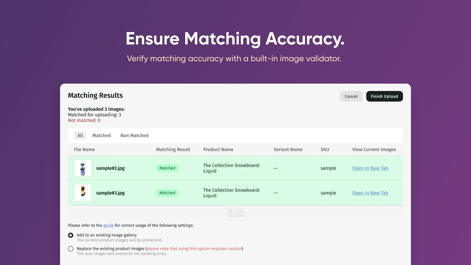 Easily assign images to specific products