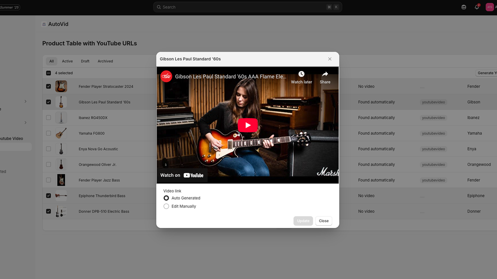 Video Preview via Video Search dashboard