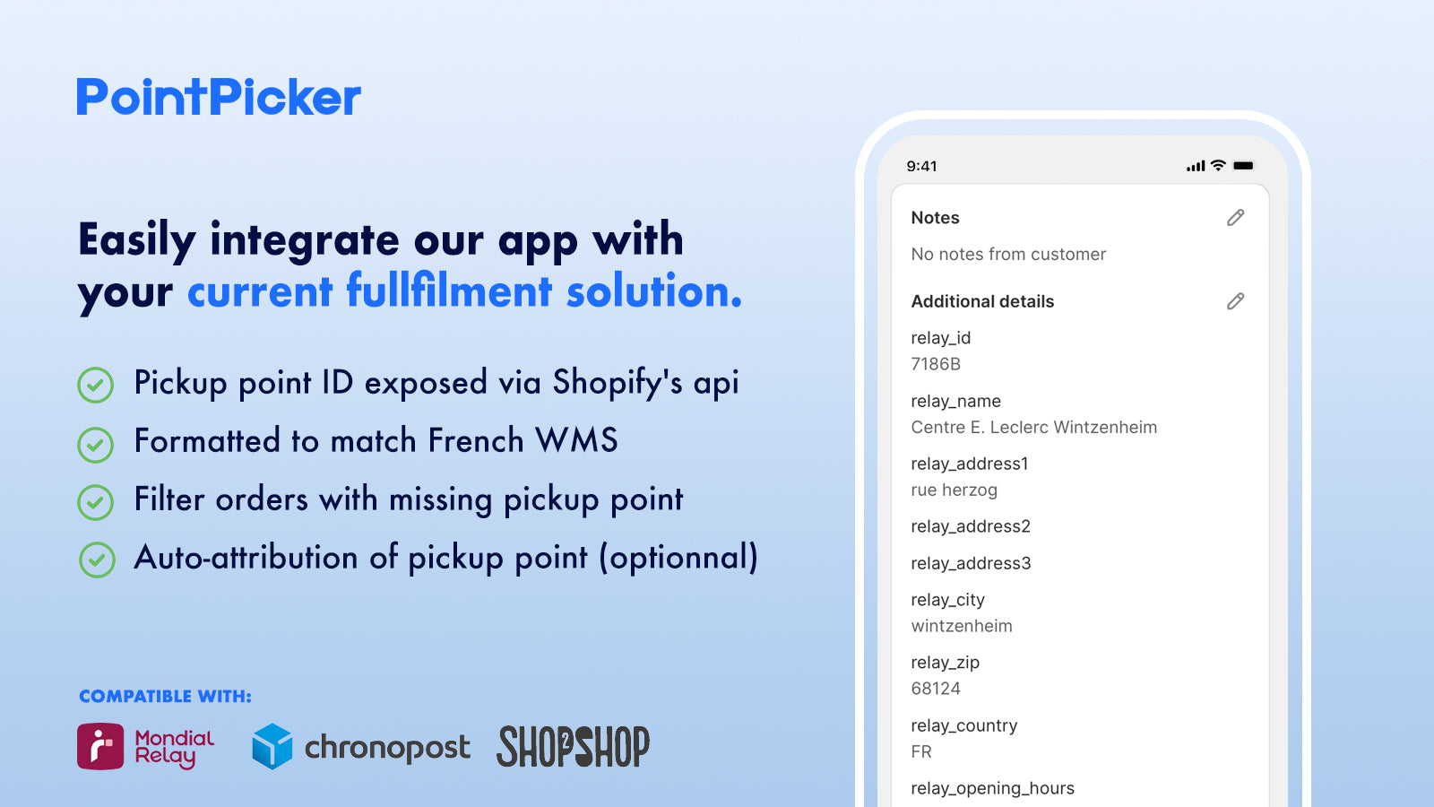 PointPicker app - Fetch pickup points