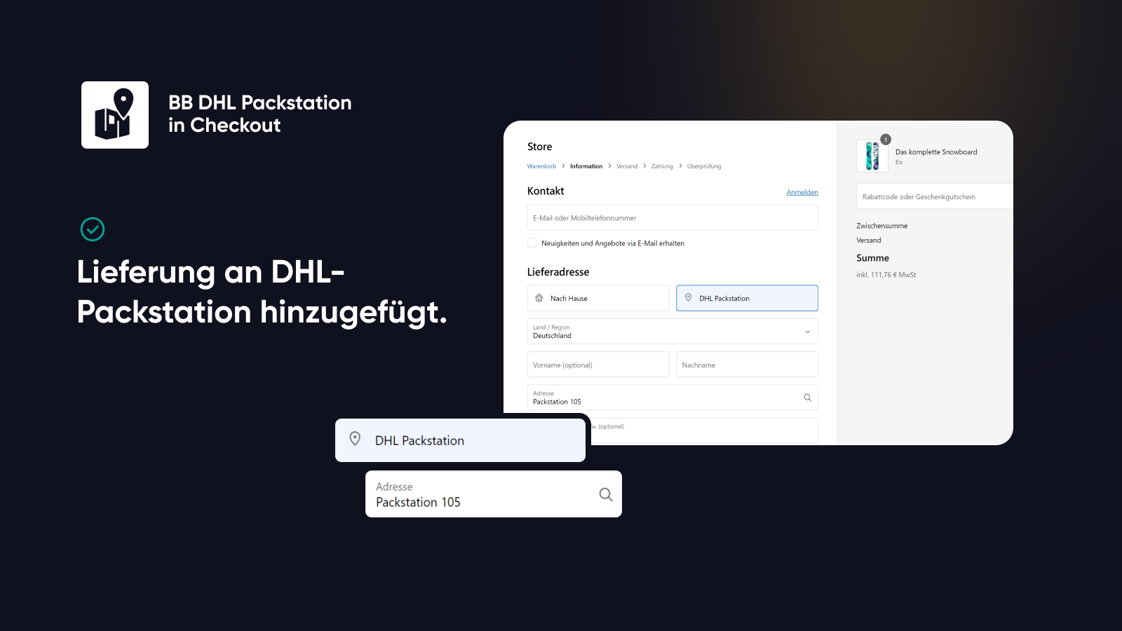 Ein ausgefüllter Checkout