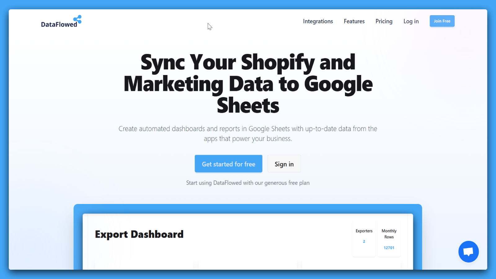 The DataFlowed website