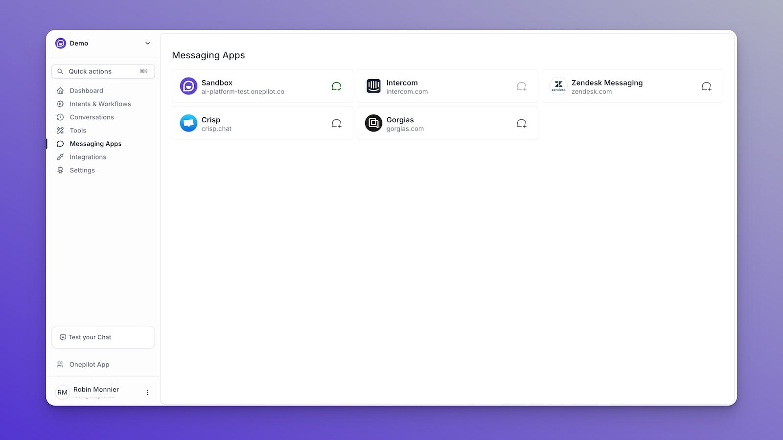 Connect your ticketing systems and business integrations.