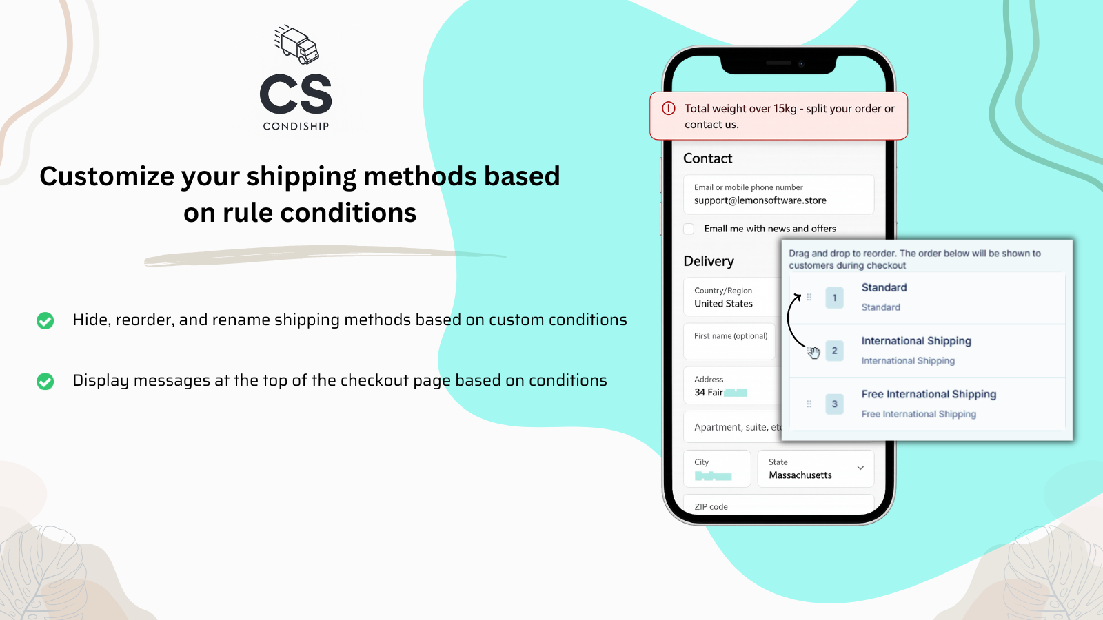 CondiShip - Customize shipping methods based on rule conditions