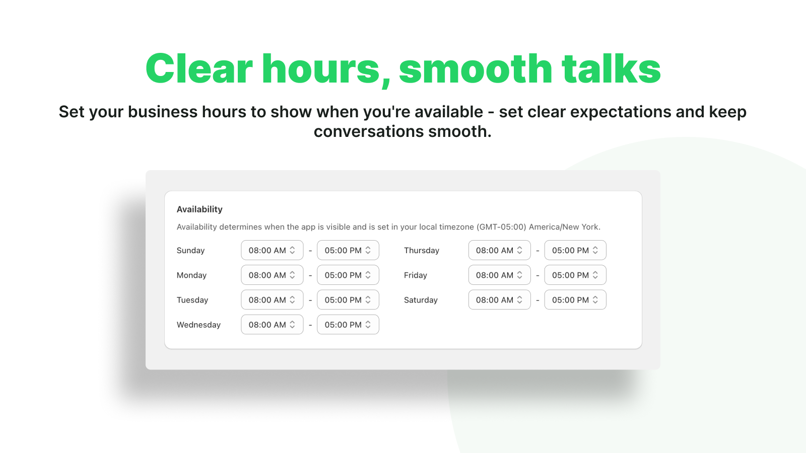 fast whatsapp chat button business hours