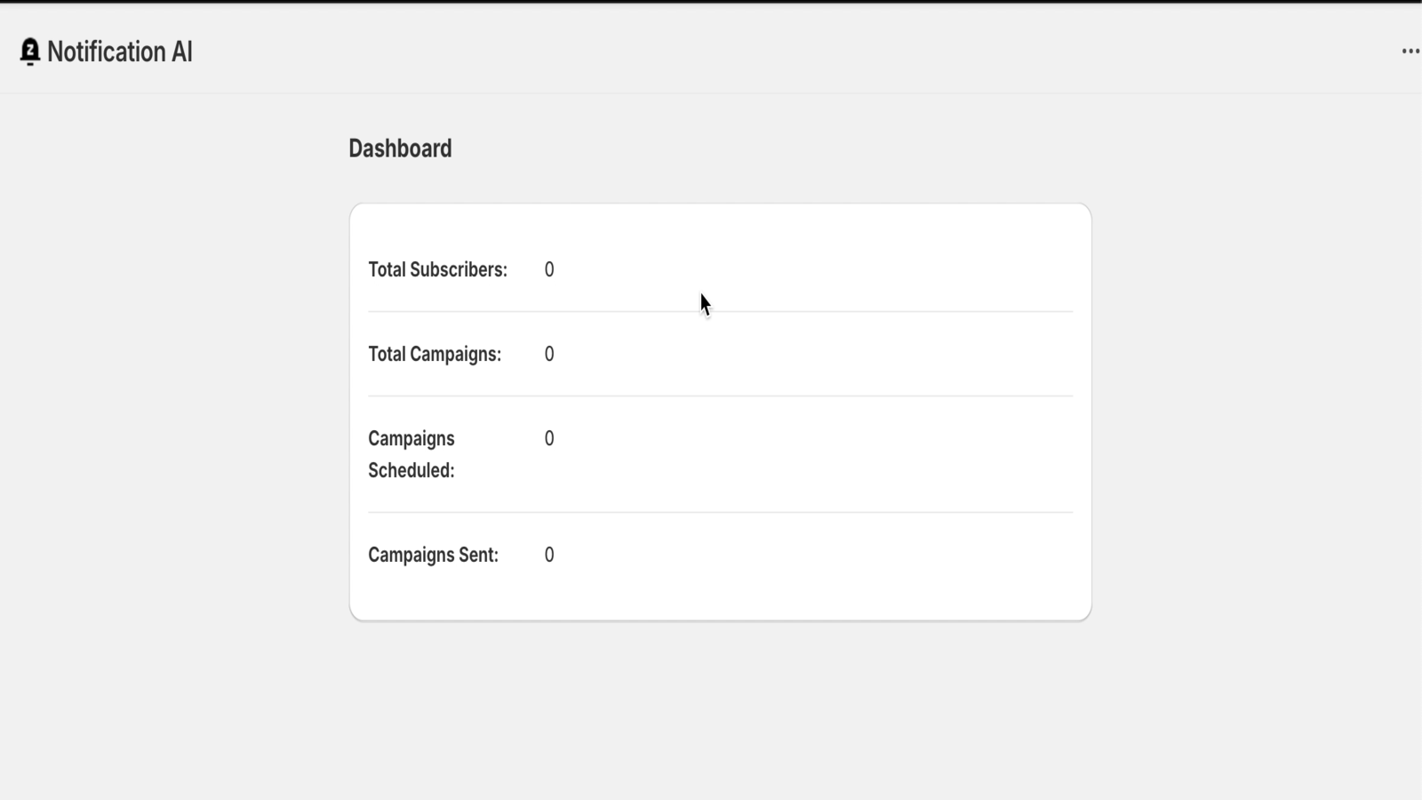 Notification AI Shopify Admin Page