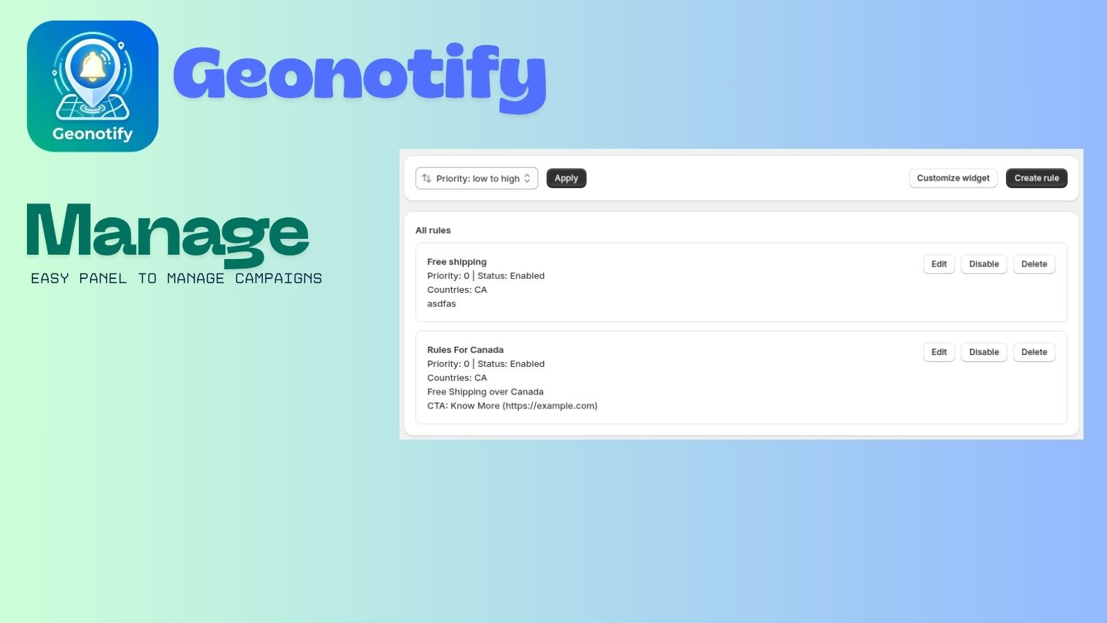 easy panel to manage campaigns