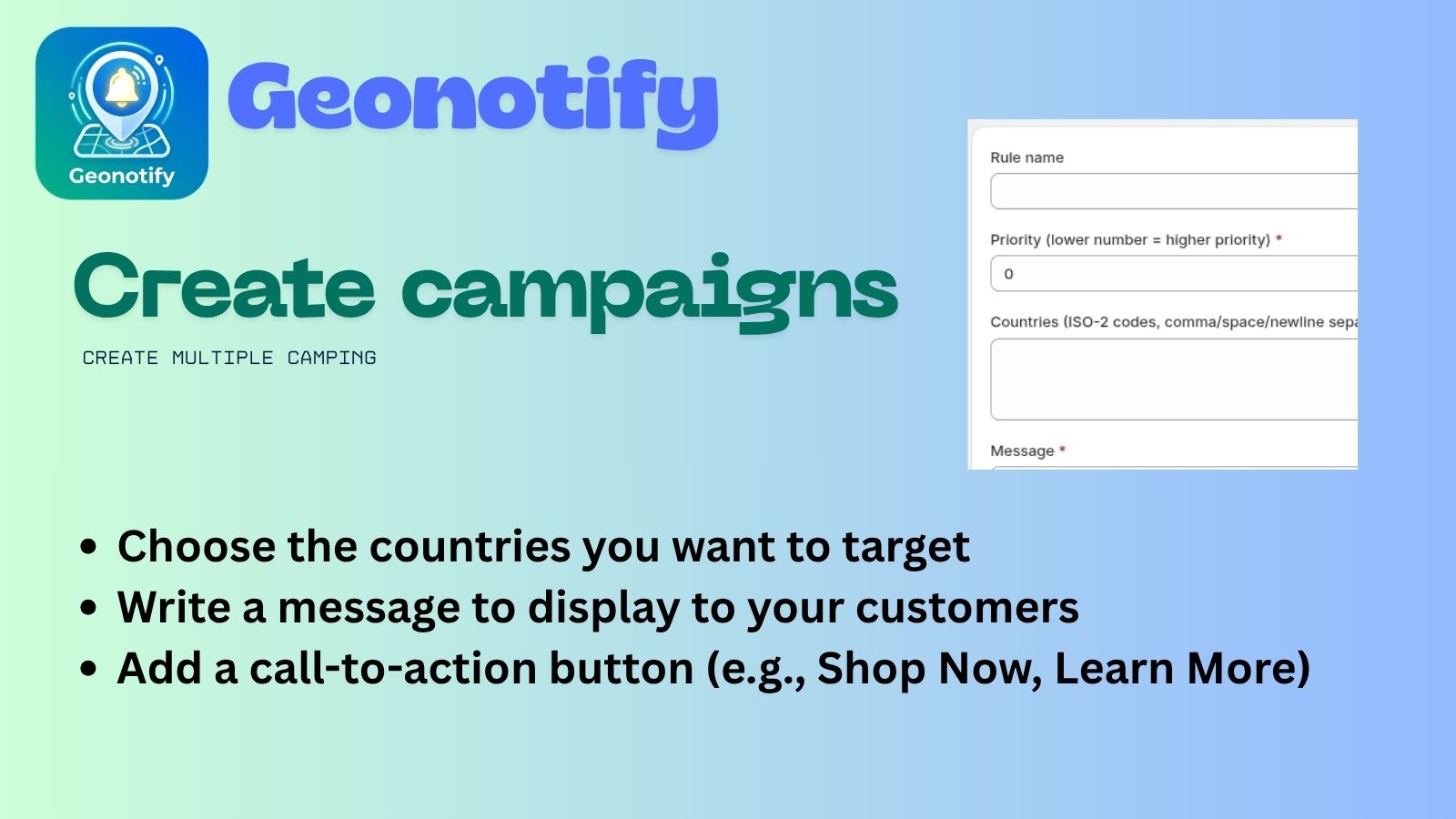 Show personalized geo-targeted messages based on visitor locatio