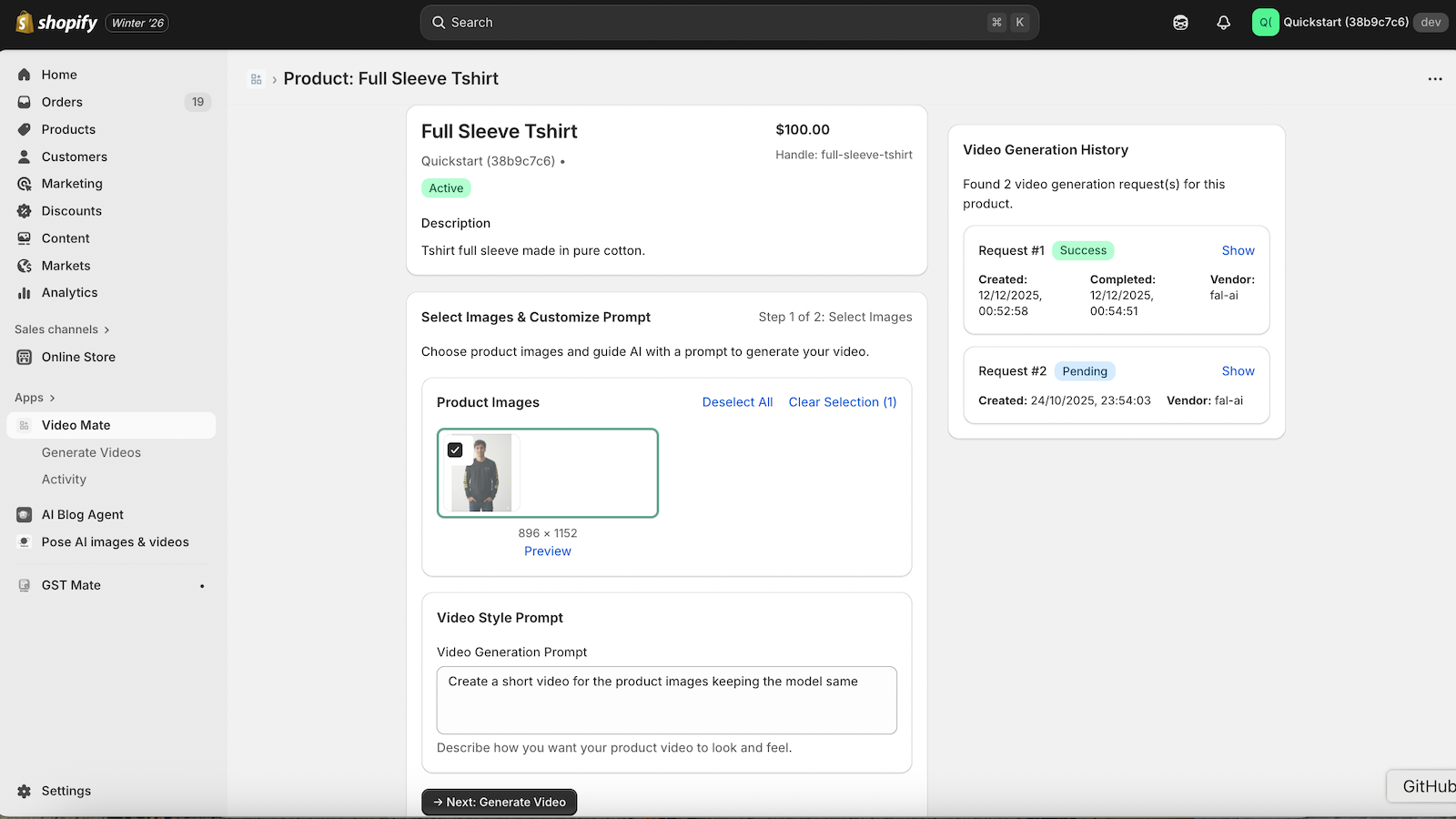 Choose images and customize the prompt to shape your video