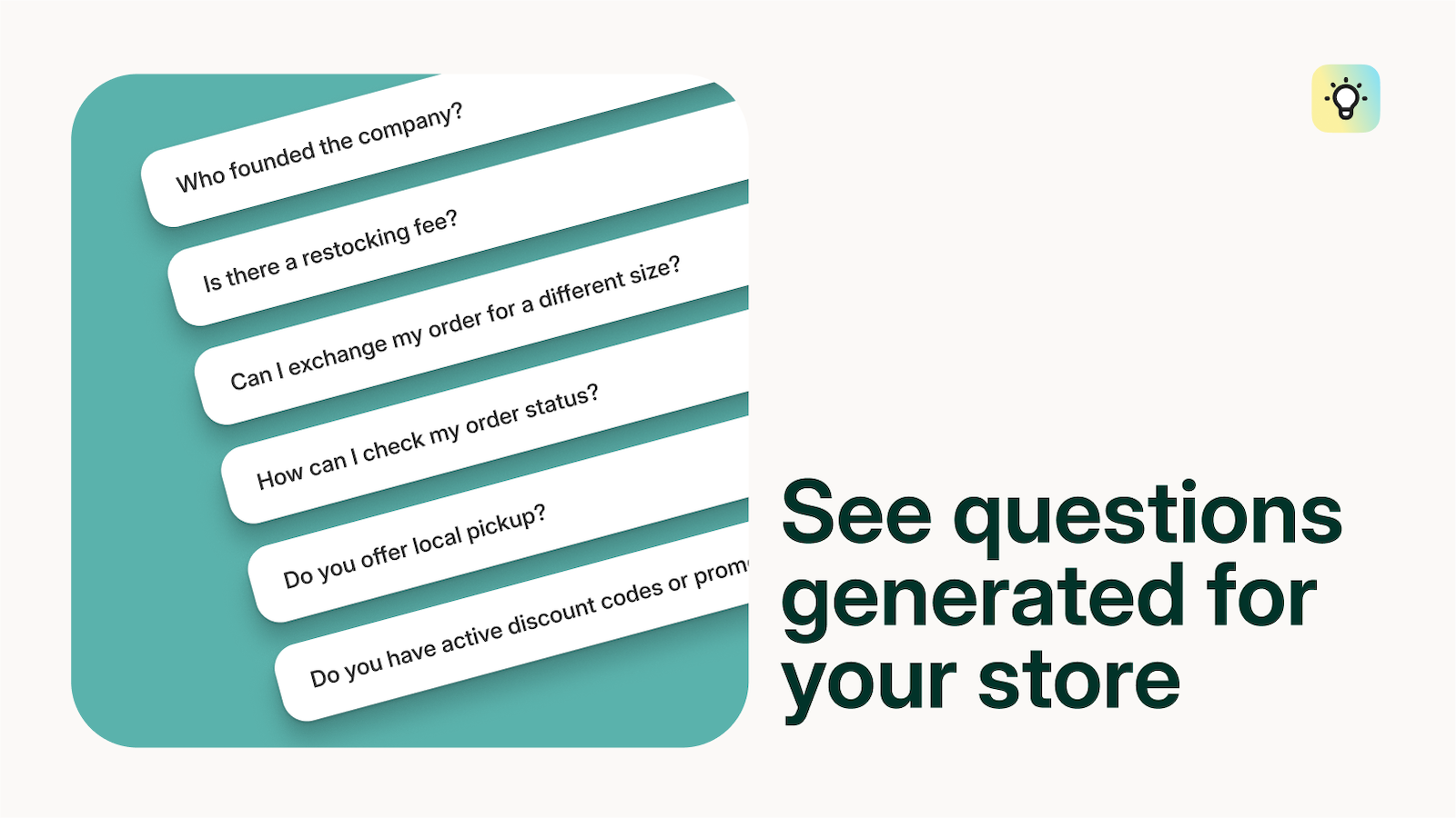 See questions generated for your store