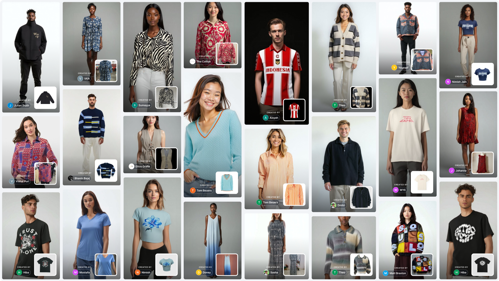 AI-generated model photos of fashion photos created with Picjam