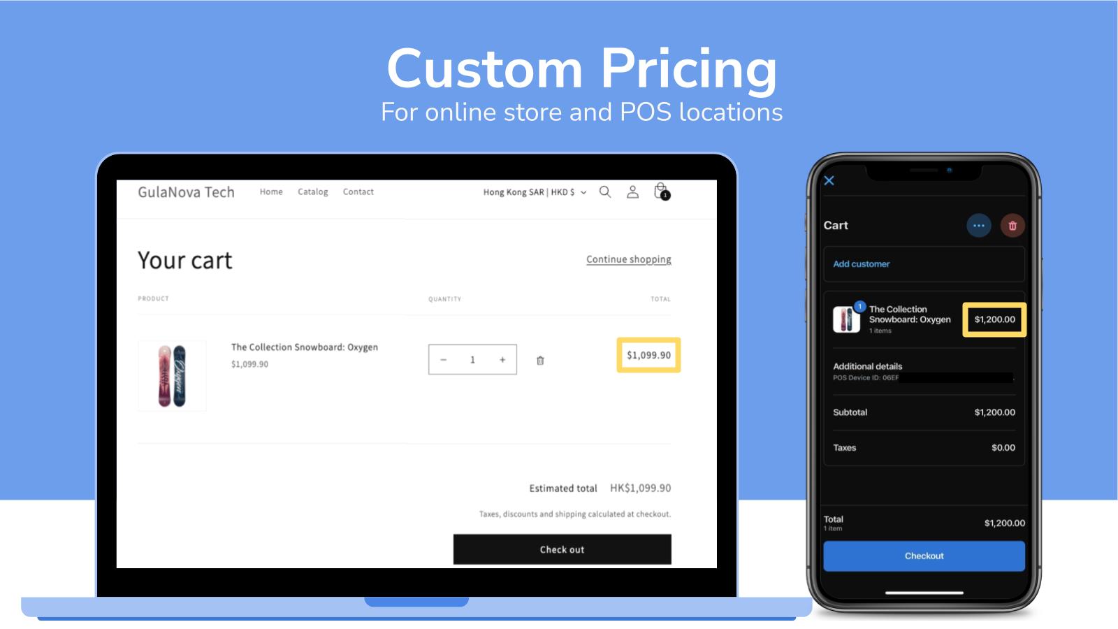 Custom pricing for online store and POS