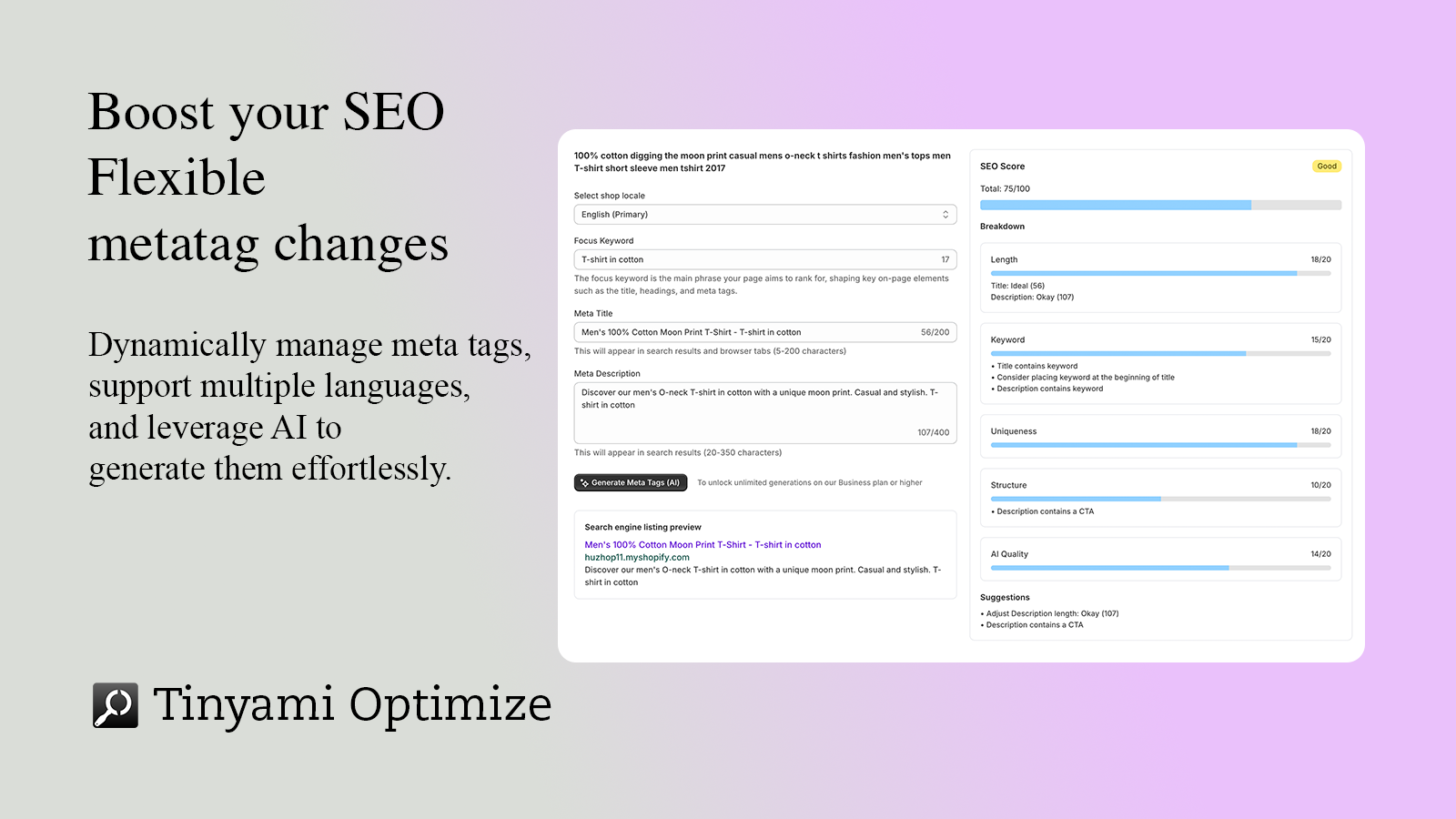 Boost SEO, Flexible metatags changes