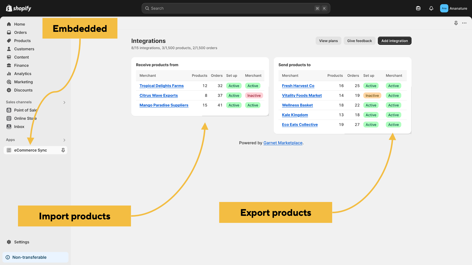List export and import merchant