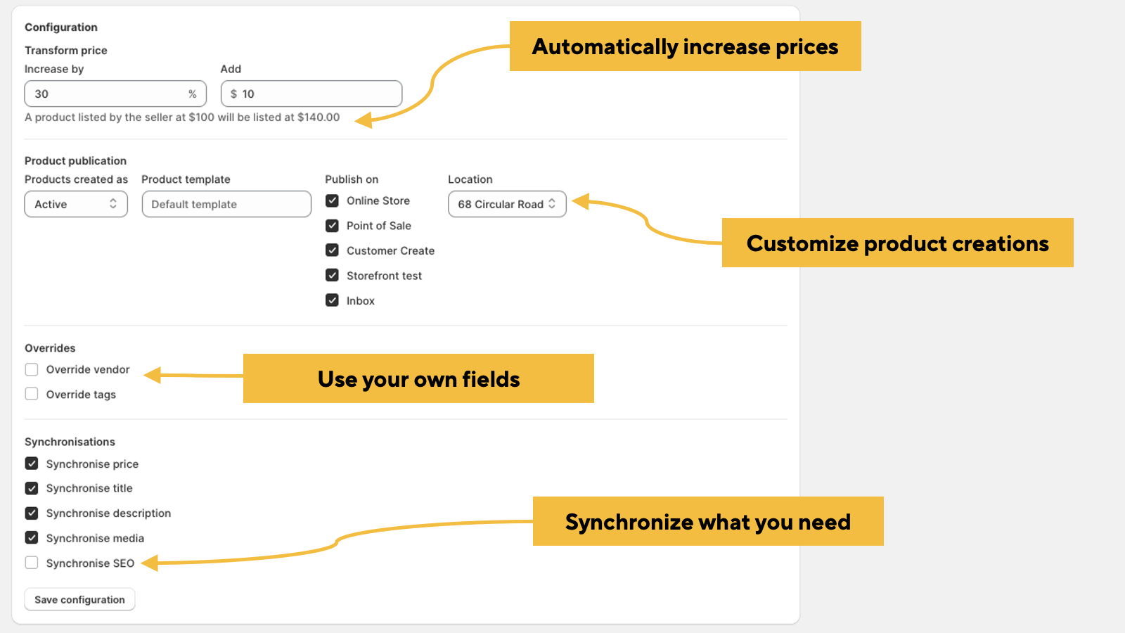 Synchronization configuration