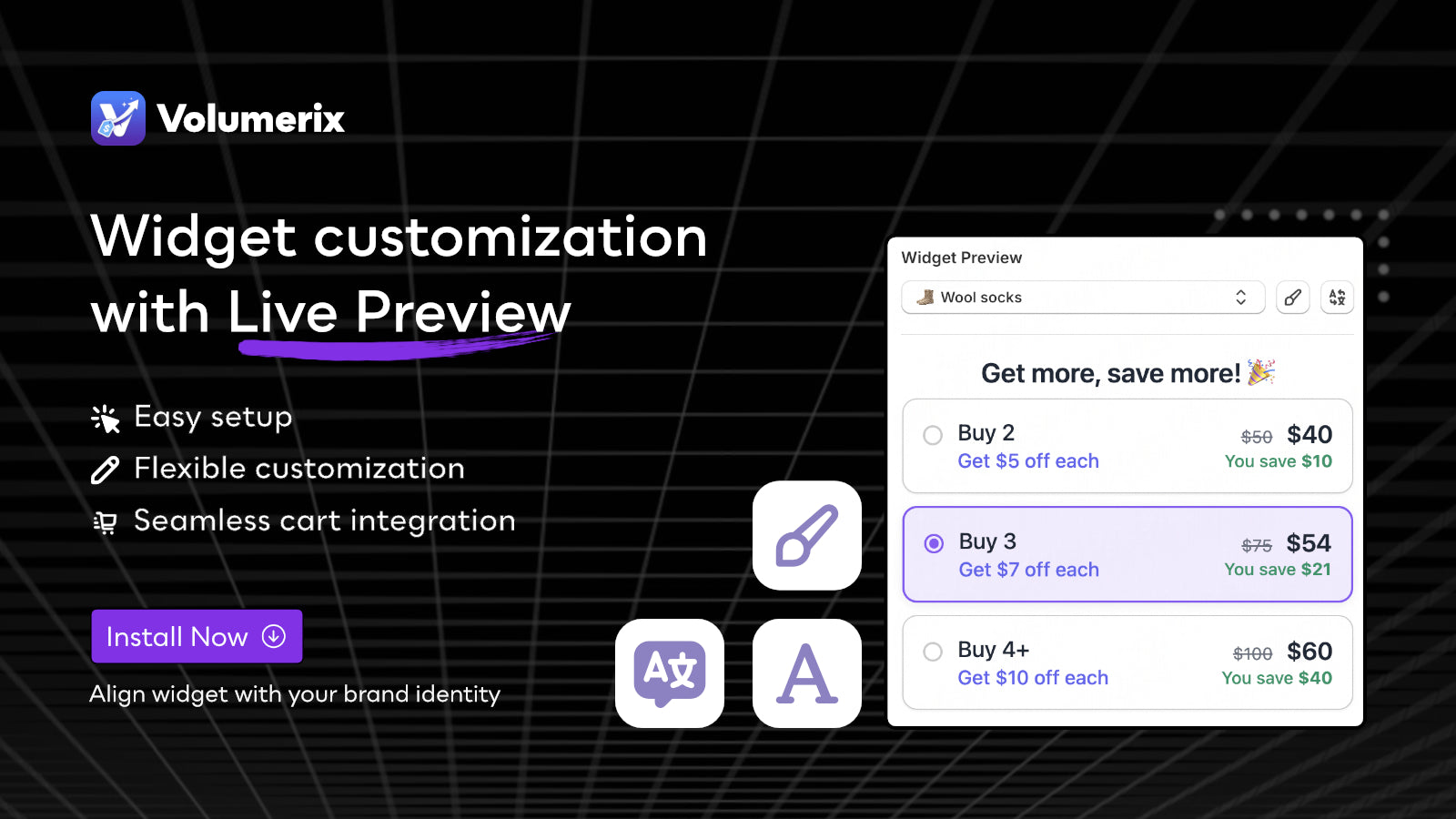 Widget customization with Live Preview